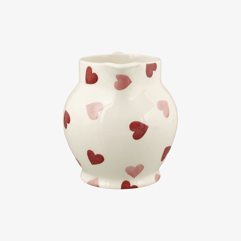 Pink Hearts Jug, 315ml, Cream
