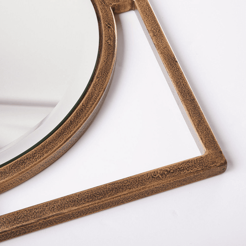 Circle link Mirror, Antique Gold