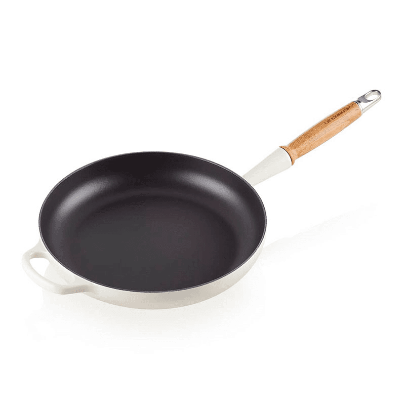 Signature Cast Iron Frying Pan with Wooden Handle