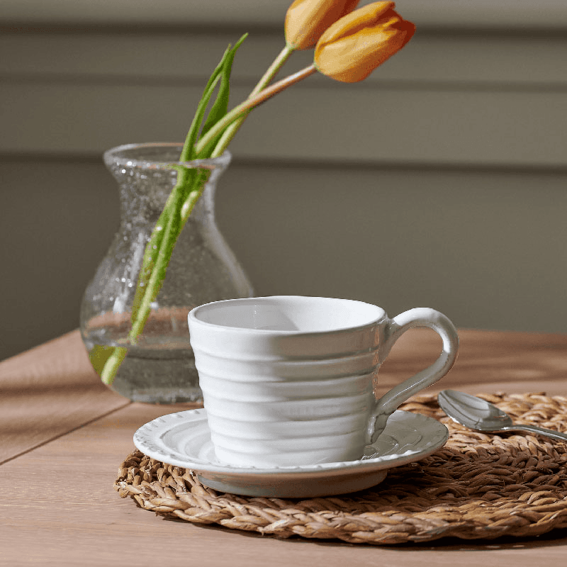 Bowsley Set of 6 Cup & Saucers, 240ml, White