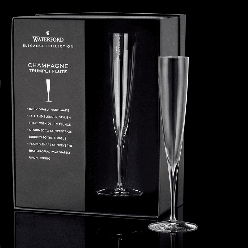 Elegance Collection Pair of Champagne Trumpet Flutes