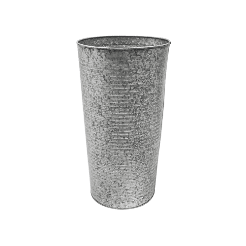 Image showing the Galvanised Ribbed Vase, Silver product.