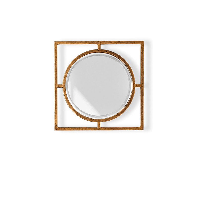 Circle link Mirror, Antique Gold