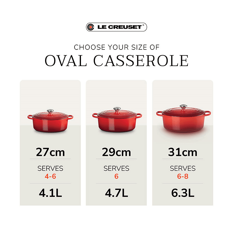 Signature Cast Iron Oval Casserole, 27cm, Chambray
