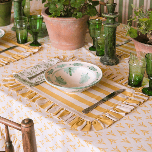 Image showing the Palm & Fern Set of 4 Pasta Bowl, Green product.