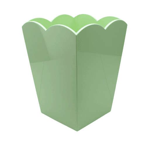 Image showing the Lacquered Scallop Bin, H30cm, Sage product.