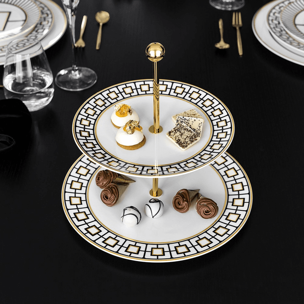 MetroChic Cake stand, Gold/Multi