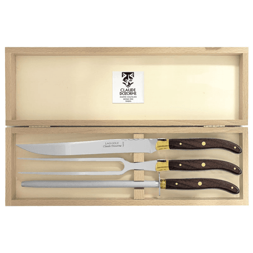 Image showing the Vallernia 3 piece laguiole carving set, Rosewood product.
