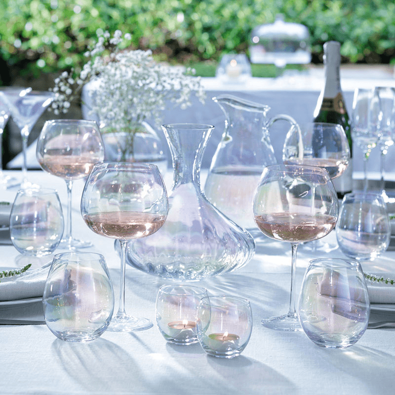 Pearl Red Wine Glasses Set of 2, Mother of Pearl