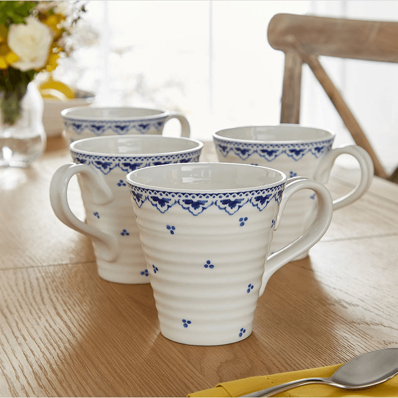 Blue Set of 4 Mugs
