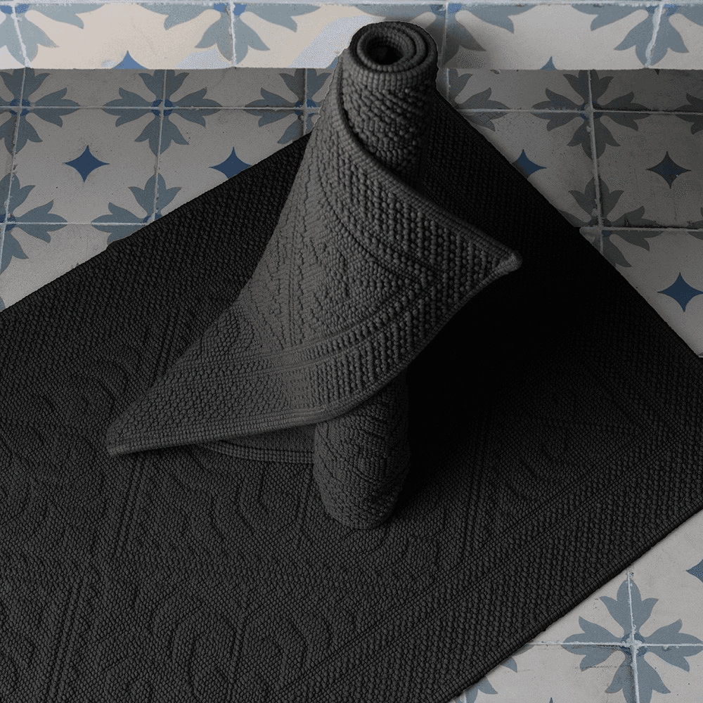 Enzo Bath mat, 54 x 110cm, Carbon
