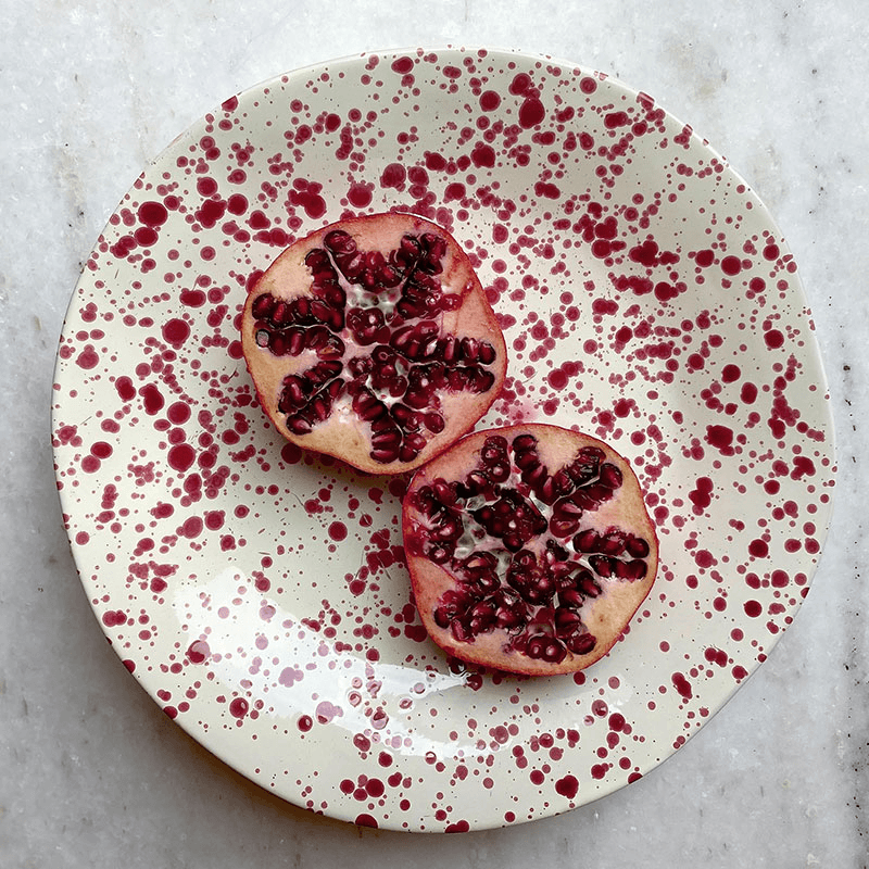 Splatter Shallow Serving Bowl, D29cm, Cranberry