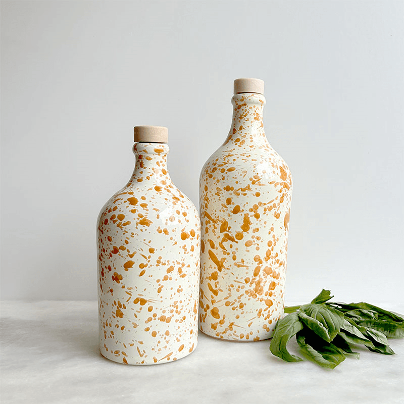 Splatter Ceramic Bottle, 750ml, Burnt Orange