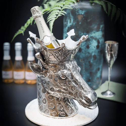 Image showing the Regal Giraffe Bottle Holder, Silver product.
