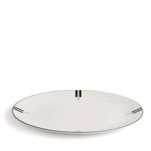 Image showing the Luxe Graphite Oval Platter, Black & White product.
