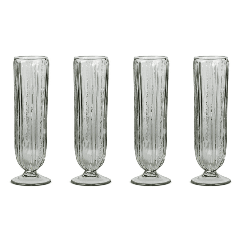 Sigiri Set of 4 Champagne Glasses, Clear