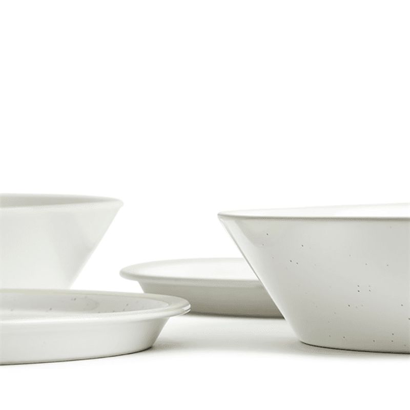 Urban Dining 4 Piece Bowl and Plate Set, D25cm, White