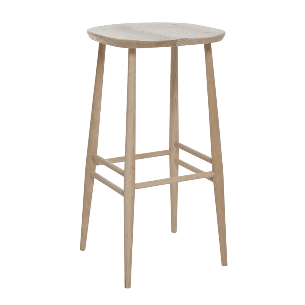 Originals Bar Stool, L.Ercolani by Ercol, H75 x W39 x D37cm, Natural