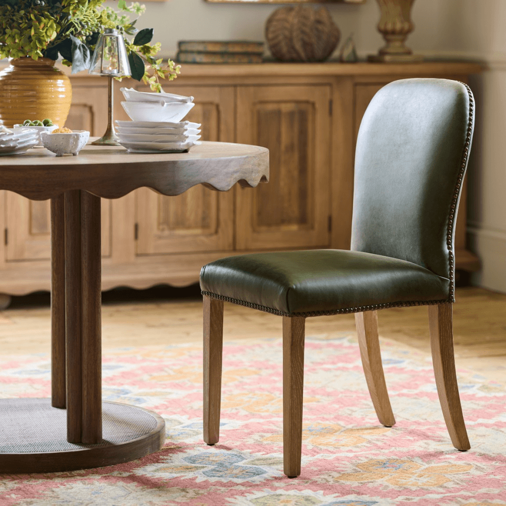 Stafford Leather Dining Chair, Spruce