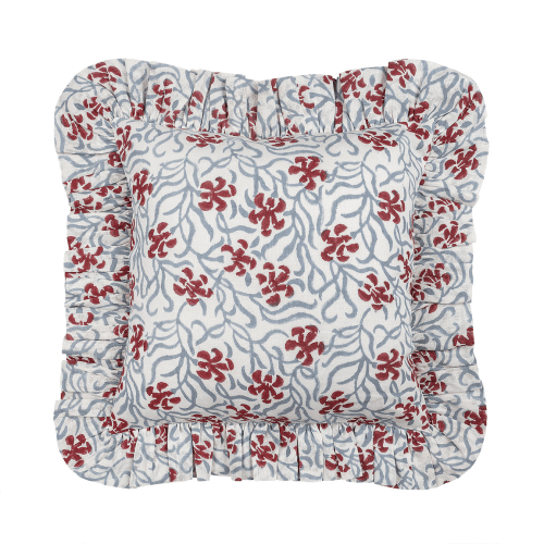 Image showing the Okra Linen Frilly Cushion product.