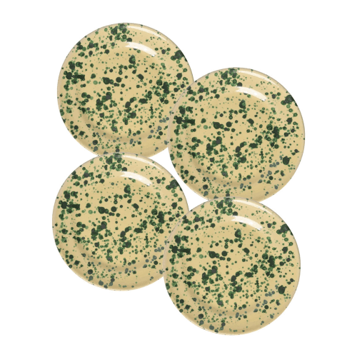 Image showing the Splatter Set of 4 Side Plates, Yellow & Verde product.