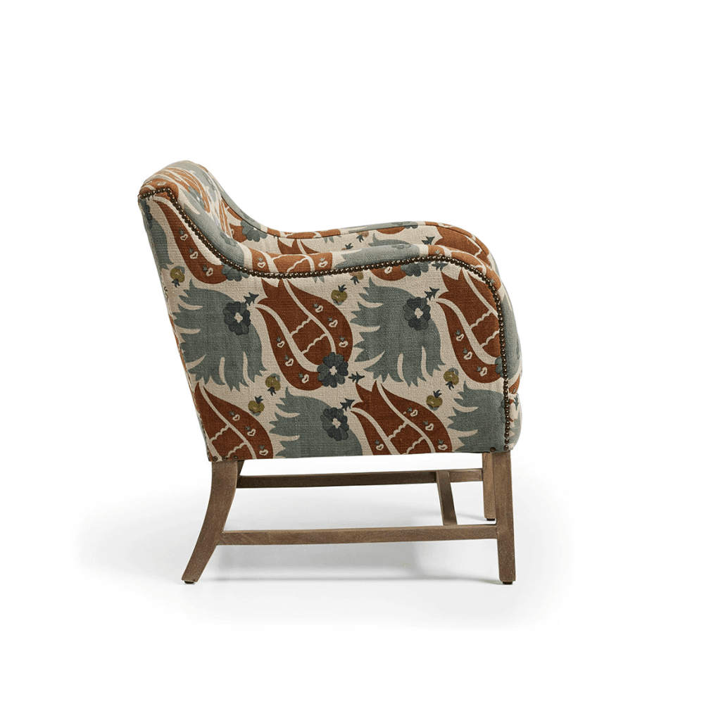 Nomeko Armchair, Blood Orange & Blue