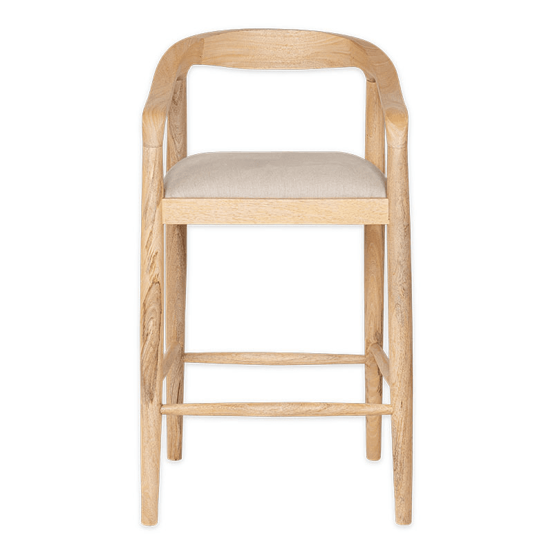 Anbu Mango Wood Counter Chair, Natural