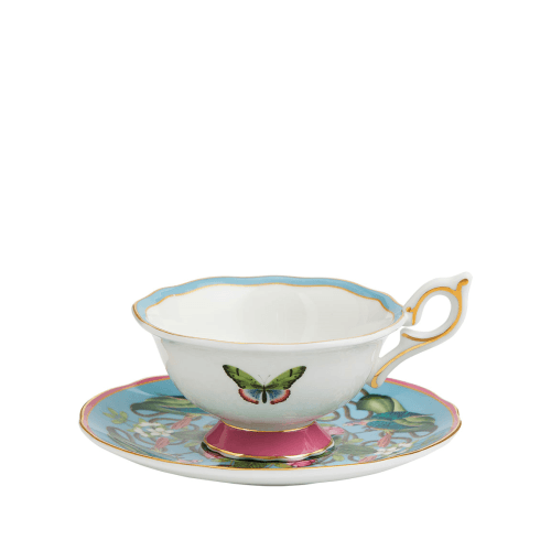 Image showing the Wonderlust Menagerie Teacup & Saucer, Aqua product.