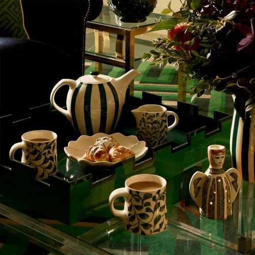 Image showing the Stripes Tea Set, Green product.