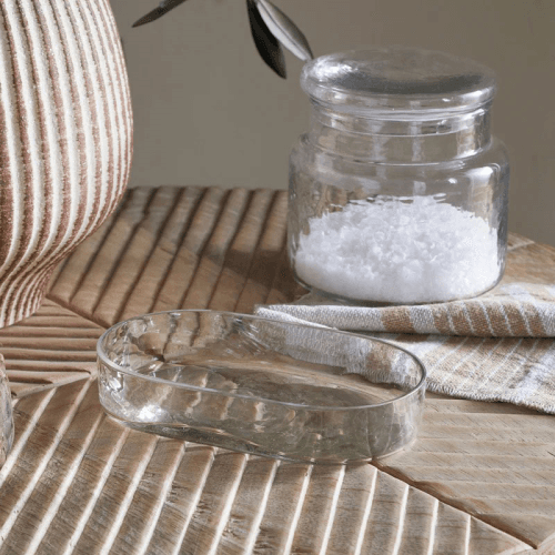 Image showing the Ilcoso Recycled Hammered Glass Soap Dish product.
