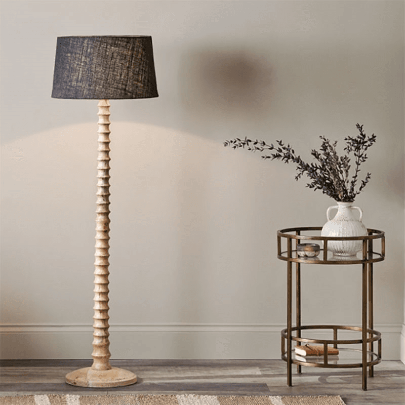 Avisa Mango Wood Floor Lamp, Natural