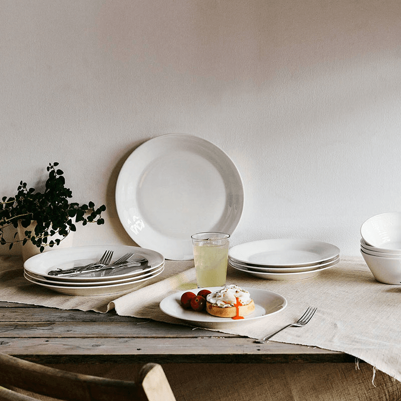 Pure Side Plates Set of 4, D23cm, White