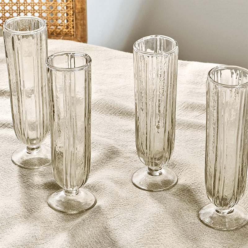 Sigiri Set of 4 Champagne Glasses, Clear