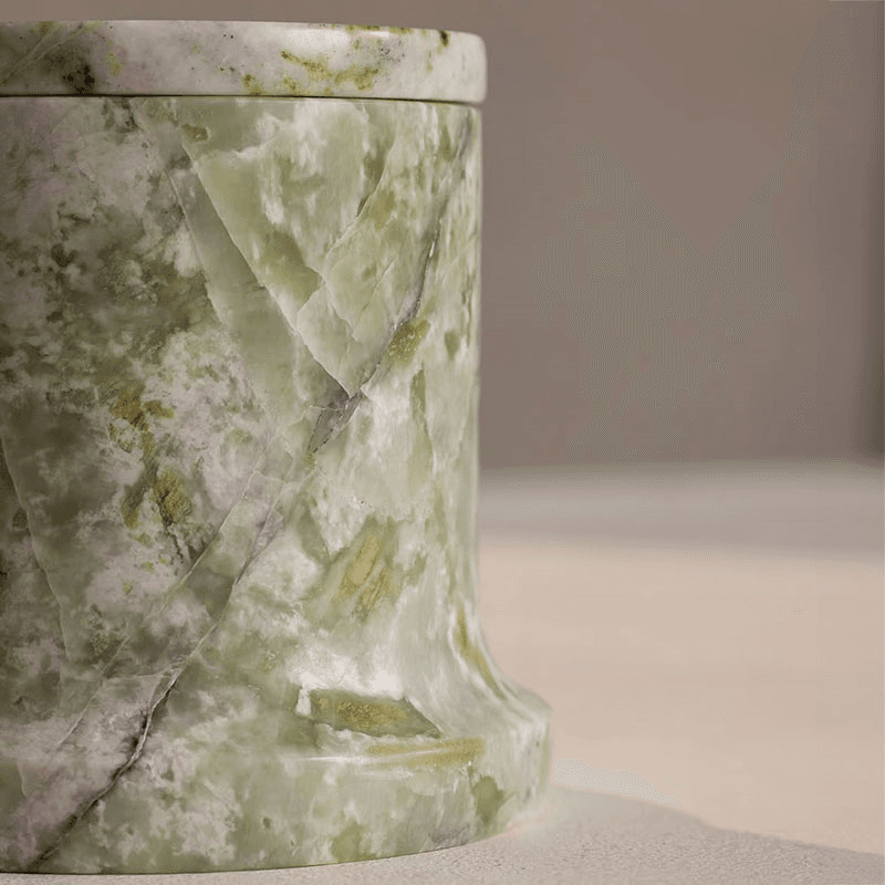 Sicilian Thyme & Apple Marble Candle, Jade