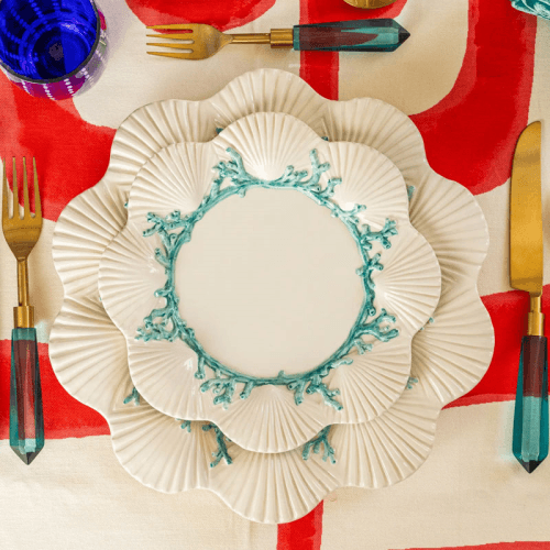 Image showing the Saint Jacques Dinner Plate, White and Blue product.