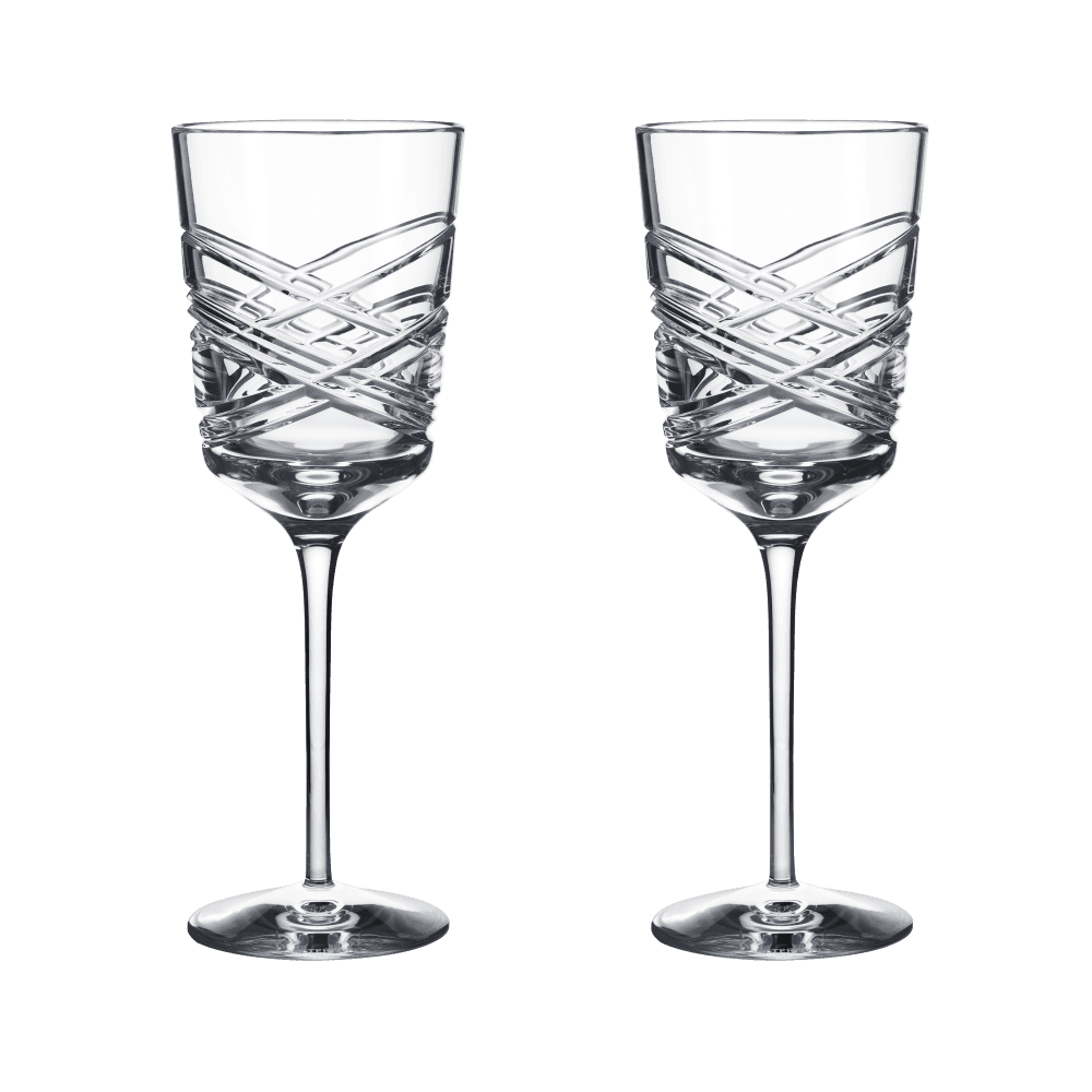 Aran Set of 2 White Wine Glasses, 300ml, Clear