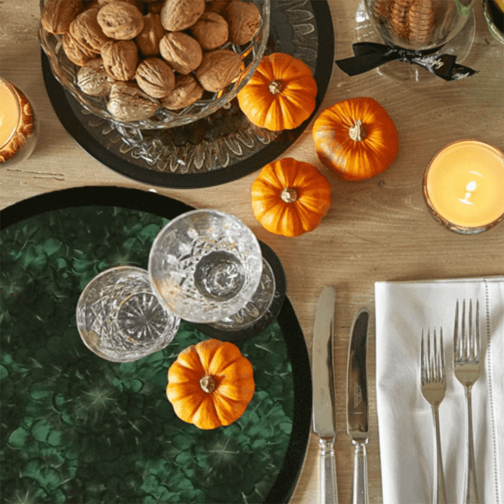 Feather and Glass Table Centre