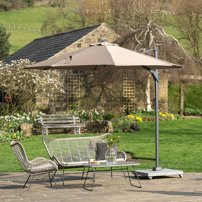 Voyager T1 Round Parasol, 3m, Taupe
