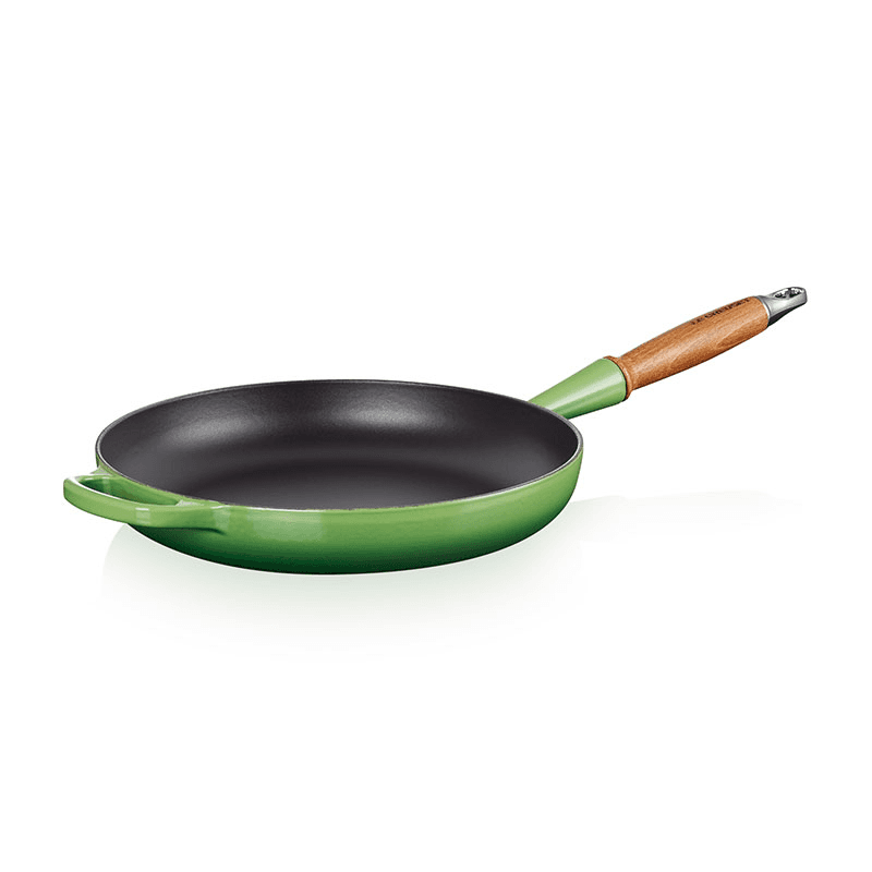 Signature Cast Iron Frying Pan with Wooden Handle