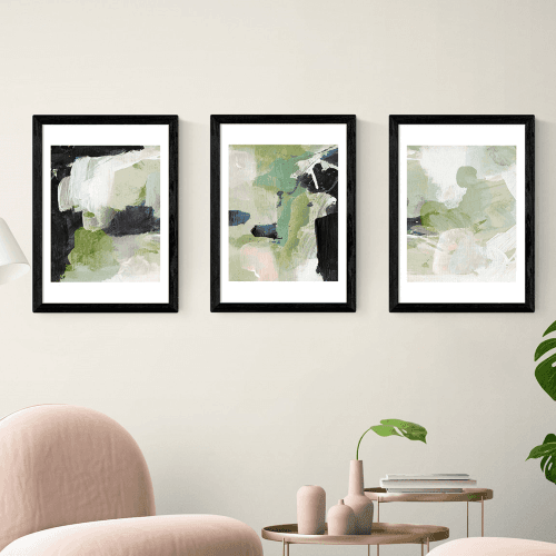 Image showing the Dan Hobday Green Set of 3 Prints, Black product.