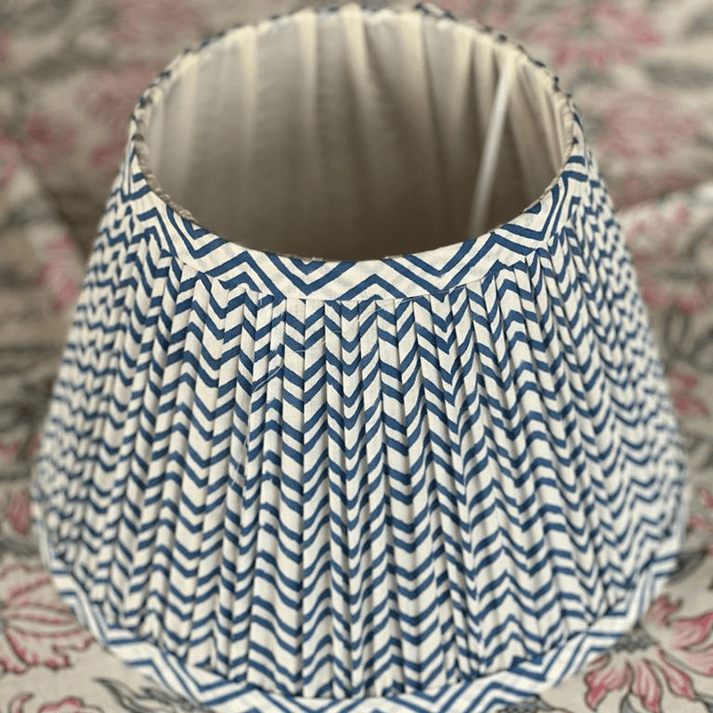 Zig Zag Lampshade, 12", Navy