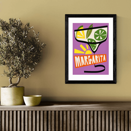 Image showing the Natalie Cass Margarita Purple Print, Black product.