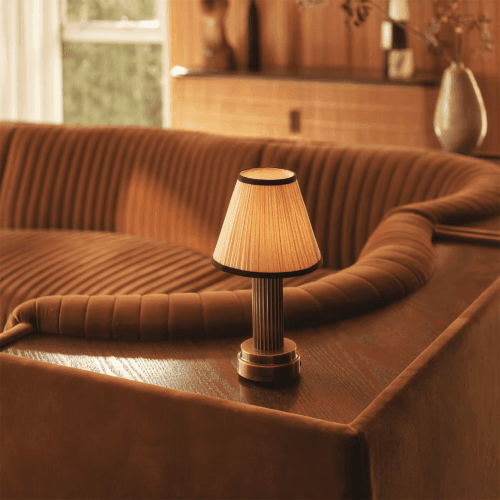 Image showing the Emmie Portable Lamp, H28 x W16 x D16cm, Brass product.
