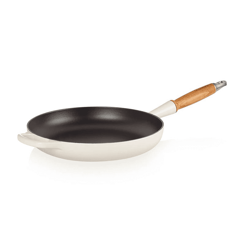 Signature Cast Iron Frying Pan with Wooden Handle