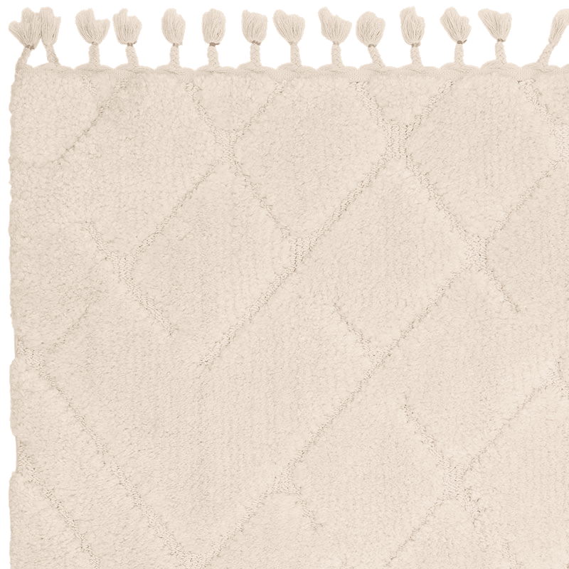 Arianna vanilla shaggy moroccan rug, 160 x 230cm, Cream