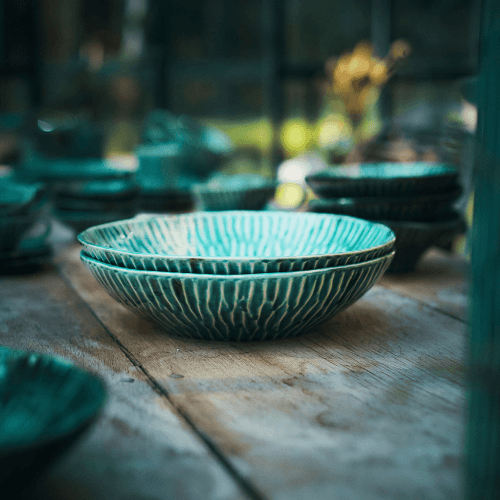 Image showing the Verde Lanza by Pascale Naessen Set of 2 Deep Serving Plates, Green product.