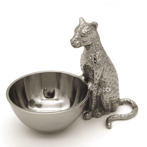 Image showing the Leopard Nibbles Bowl, Silver product.