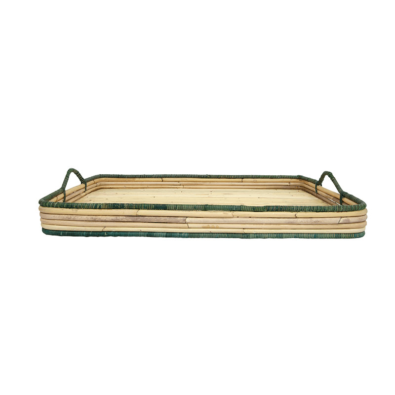 Rattan Tray, 50cm, Green