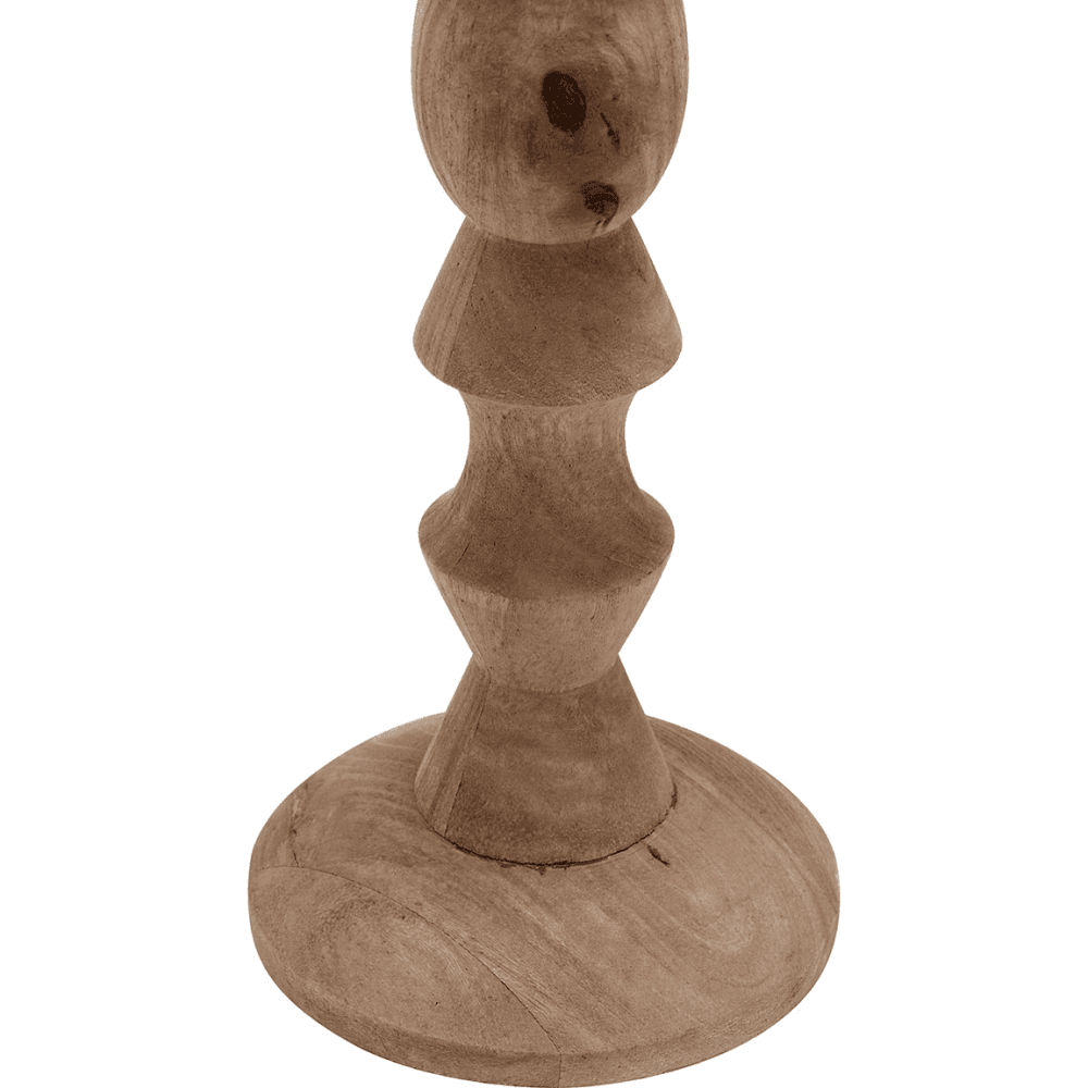 Ayra Modernist Turned Wood Table Lamp Base with Winston Lampshade