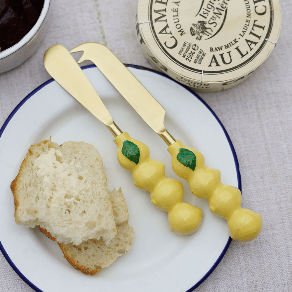 Lemon Butter & Cheese Knife Set, Yellow